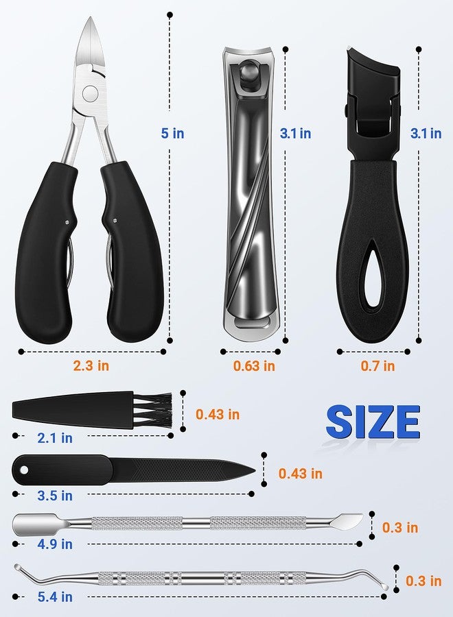 MERDTTES Toenail Clippers for Seniors Thick Toenails, Sharp Ingrown Toenail Clippers Nail Cutter Long Handle with Wide Jaw for Thick Nails, Heavy Duty Large Toe Nail Clipper Set for Men & Women,7 Pcs - Image 5